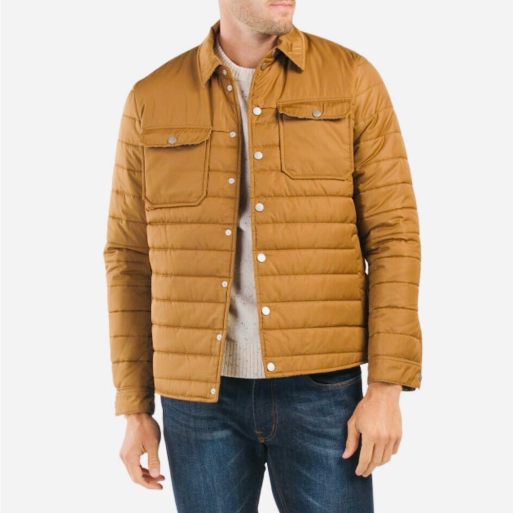 ROBERT GRAHAM Tan
Quilted Shirt Jacket New